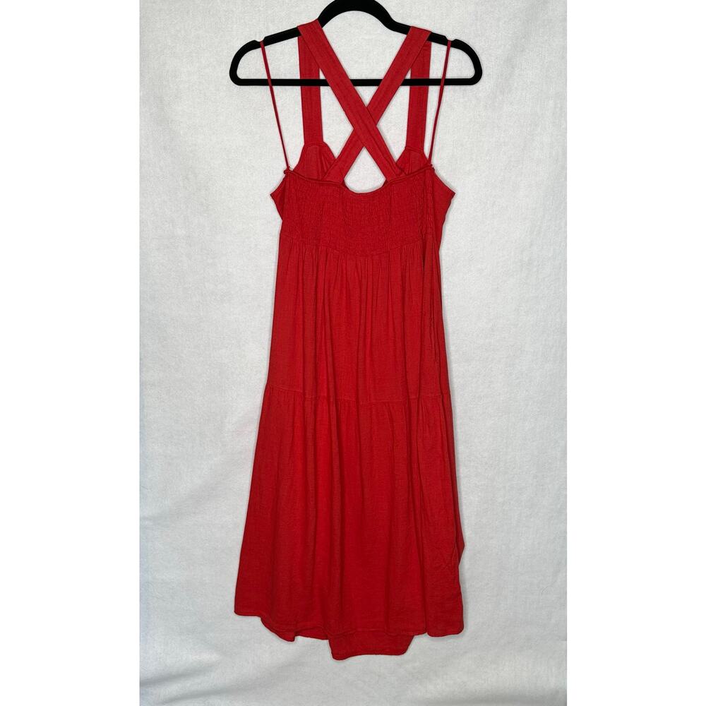 NWT Valentina Naldi Italian Red Linen Blend Crossback Sundress – Size L - Picture 5 of 11